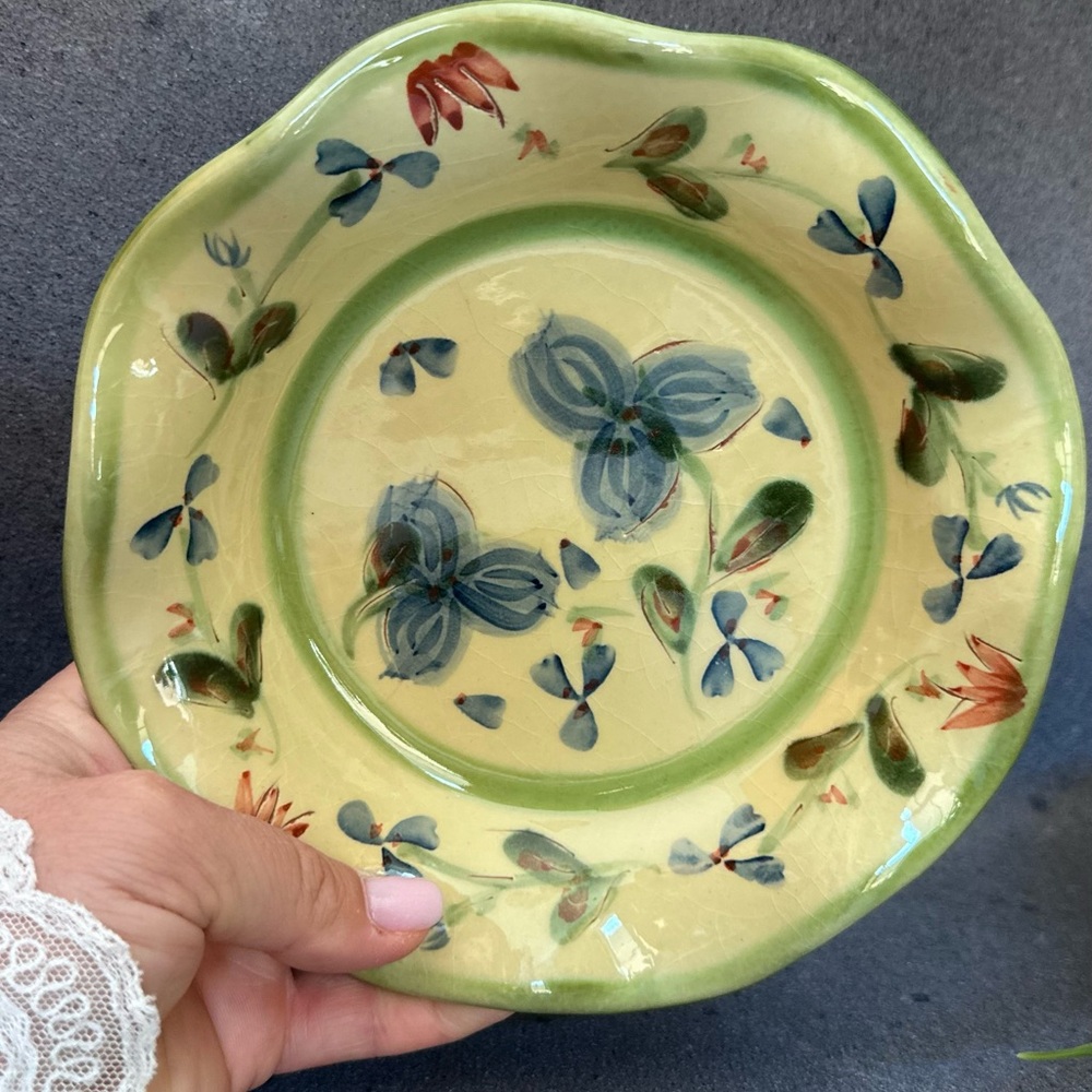 Ambiance Blue Garlands Guirlandes Bleues Dessert Salad Plates 8" Nanette Vacher